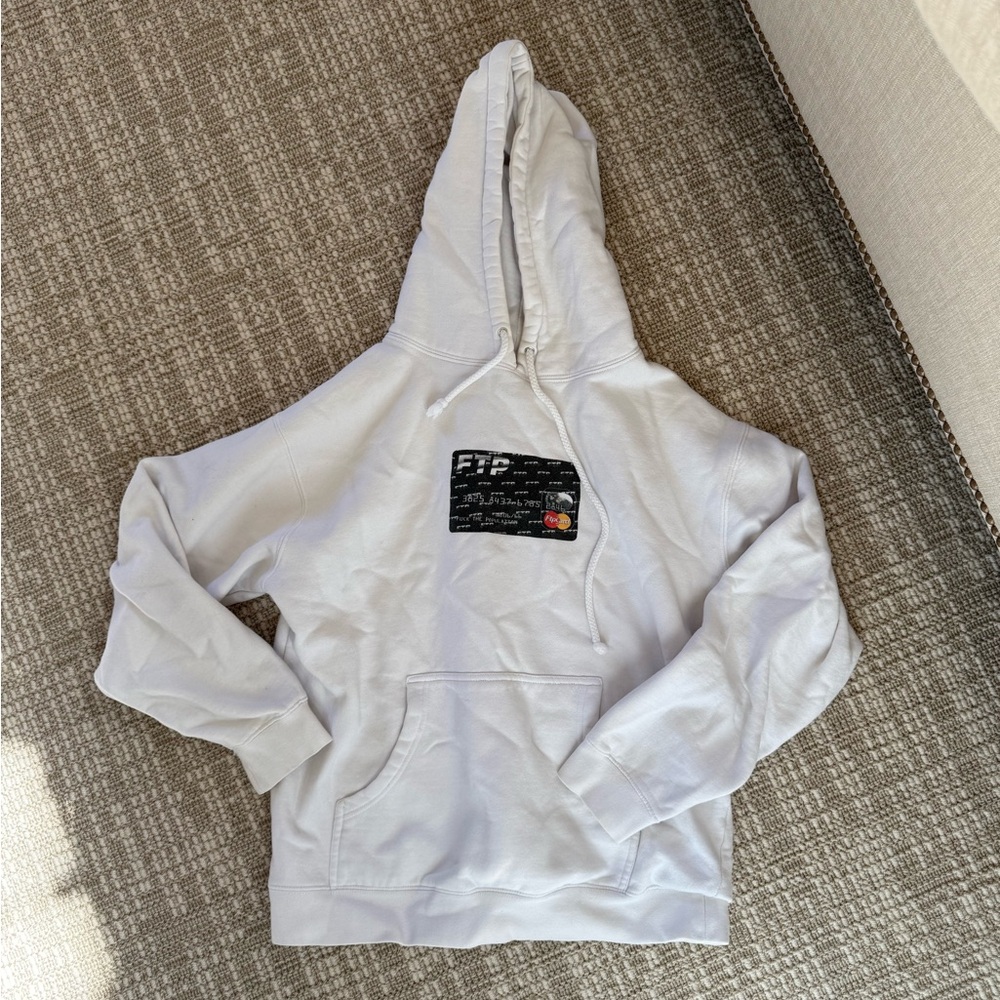 FTP White Hoodie with Front Pocket